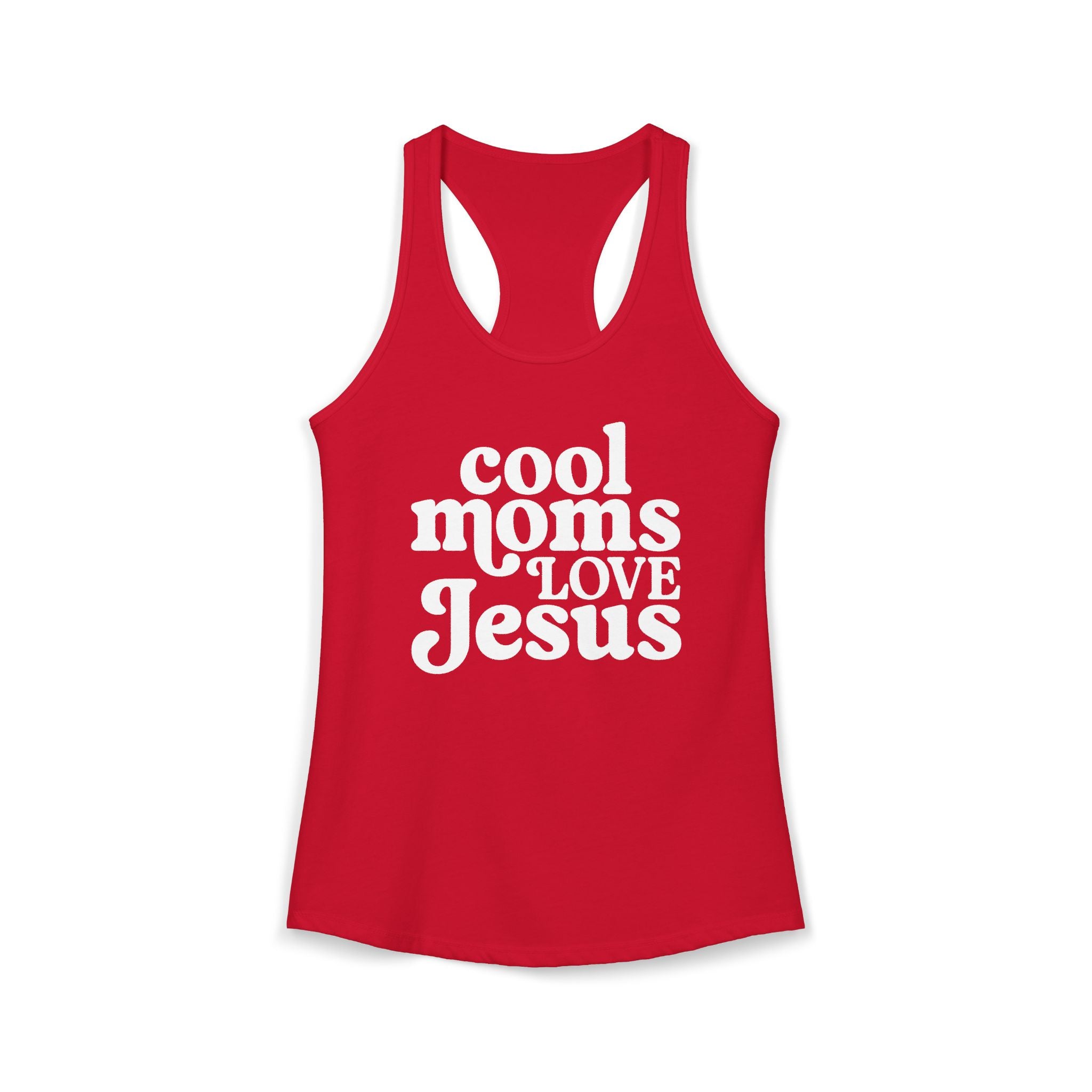Cool Moms Love Jesus Racerback Tee