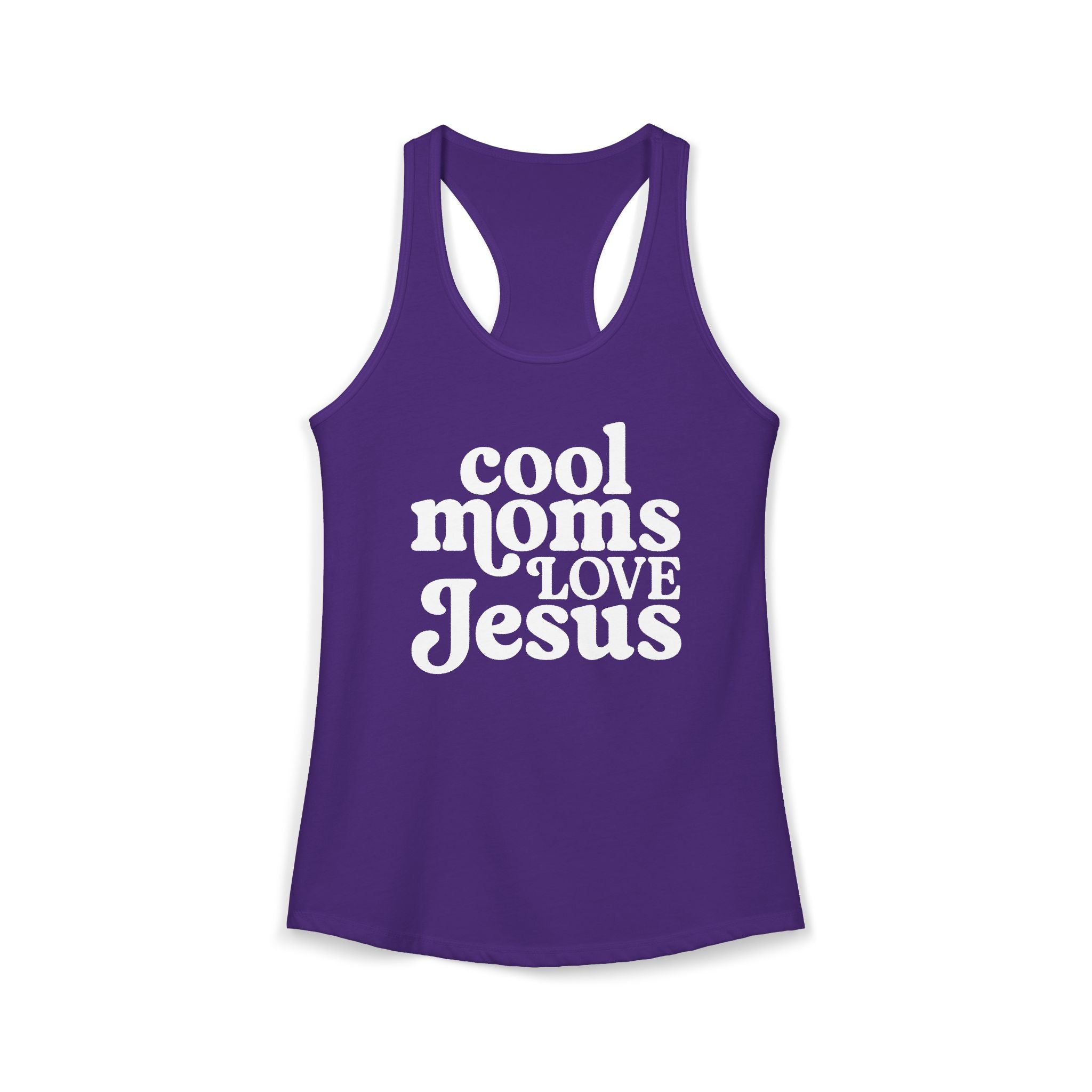 Cool Moms Love Jesus Racerback Tee