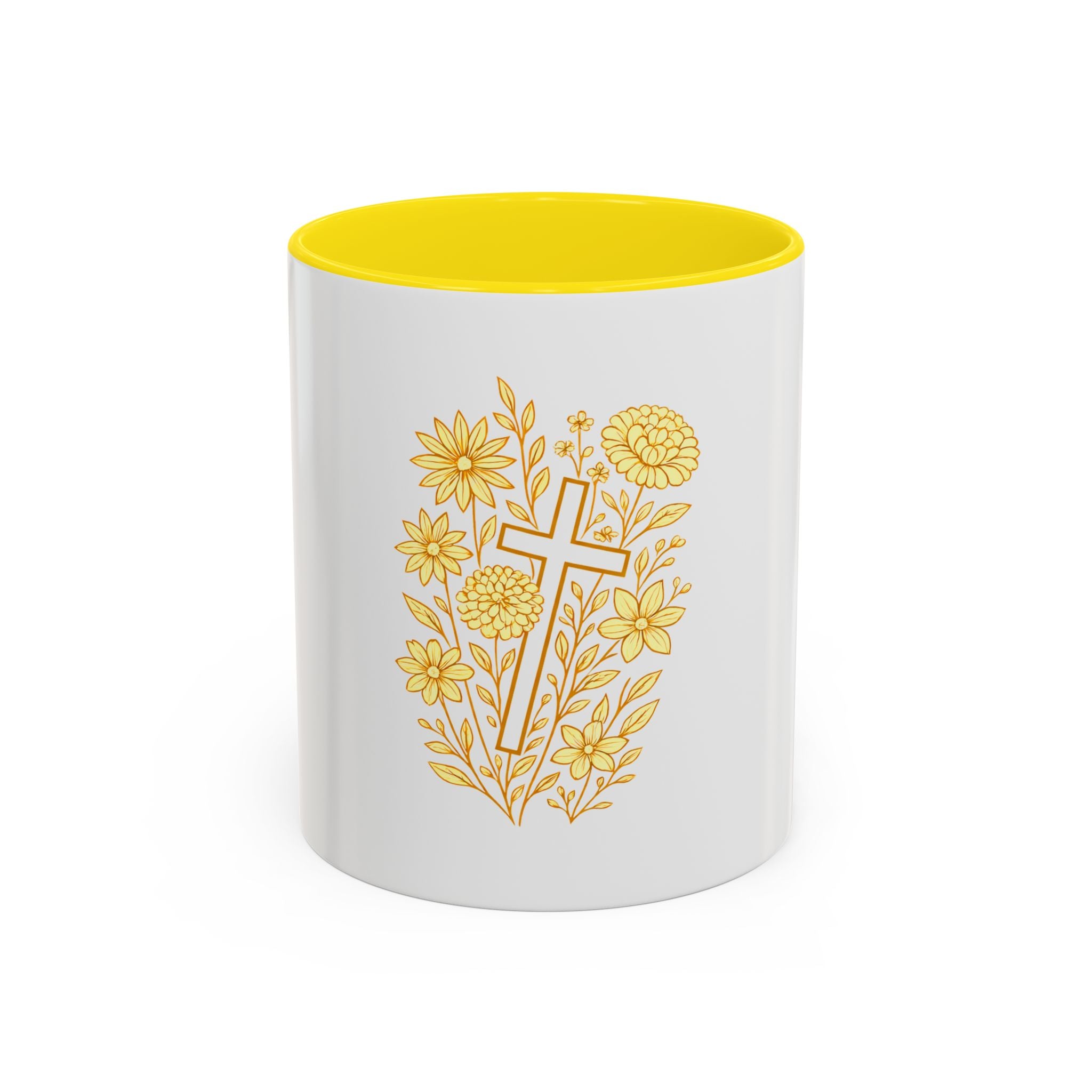 Floral Cross Christian Mug