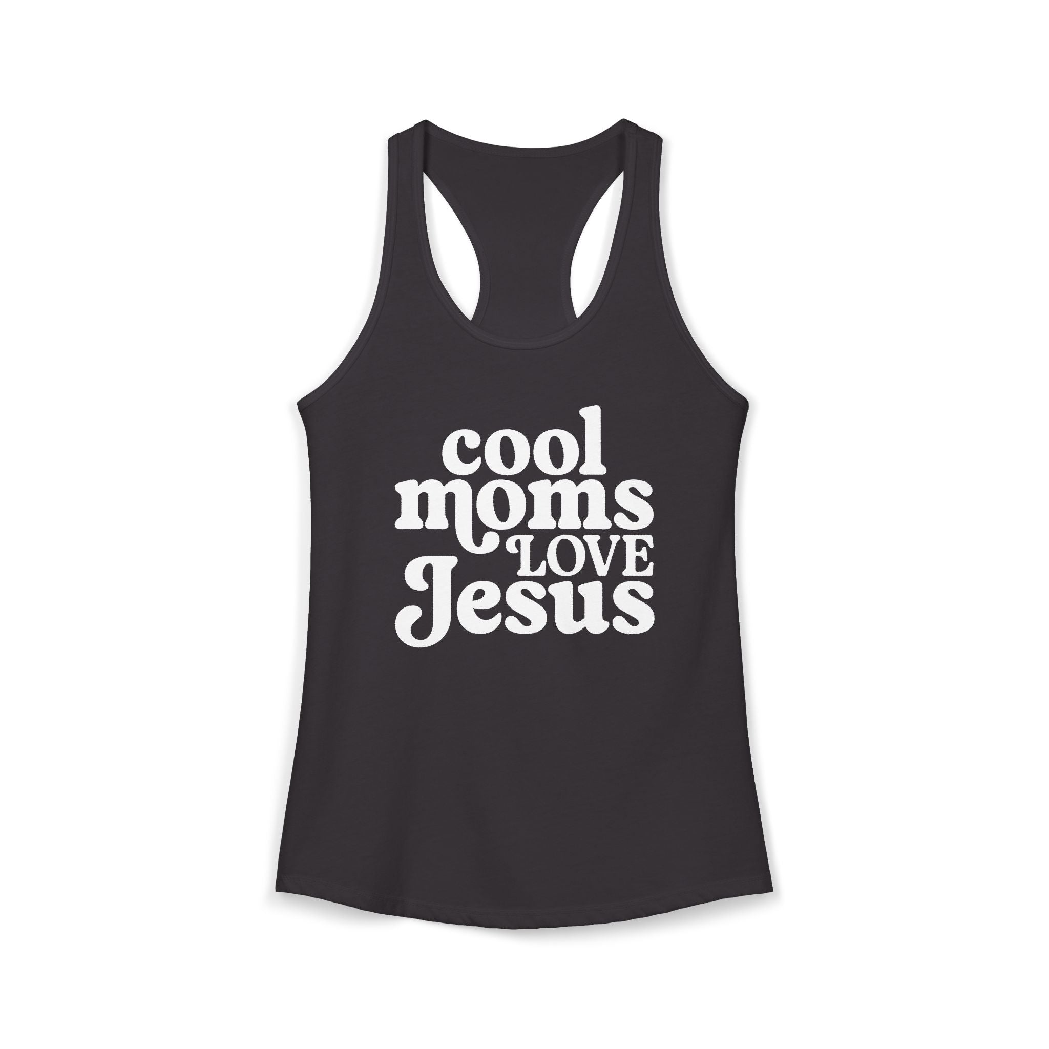Cool Moms Love Jesus Racerback Tee