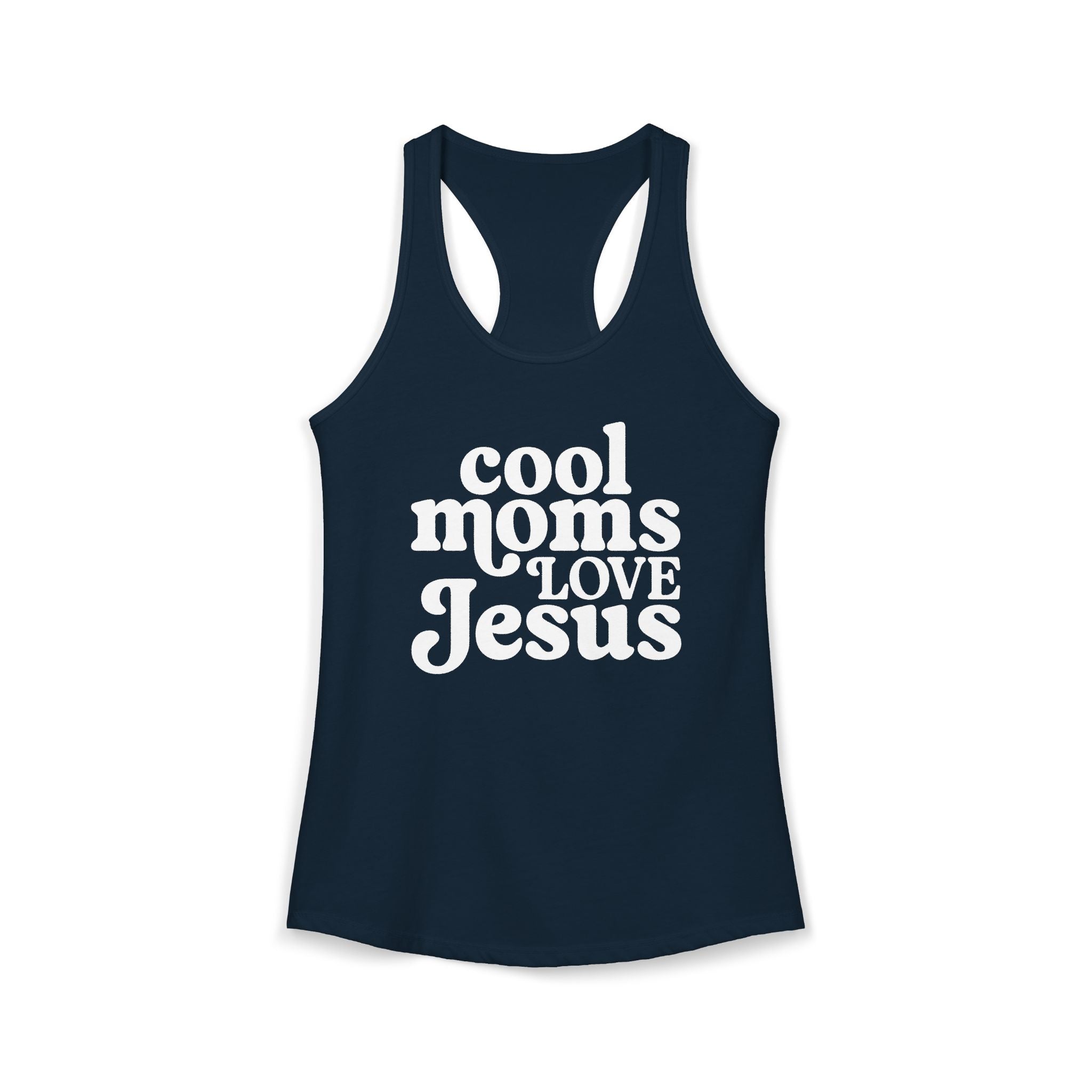 Cool Moms Love Jesus Racerback Tee