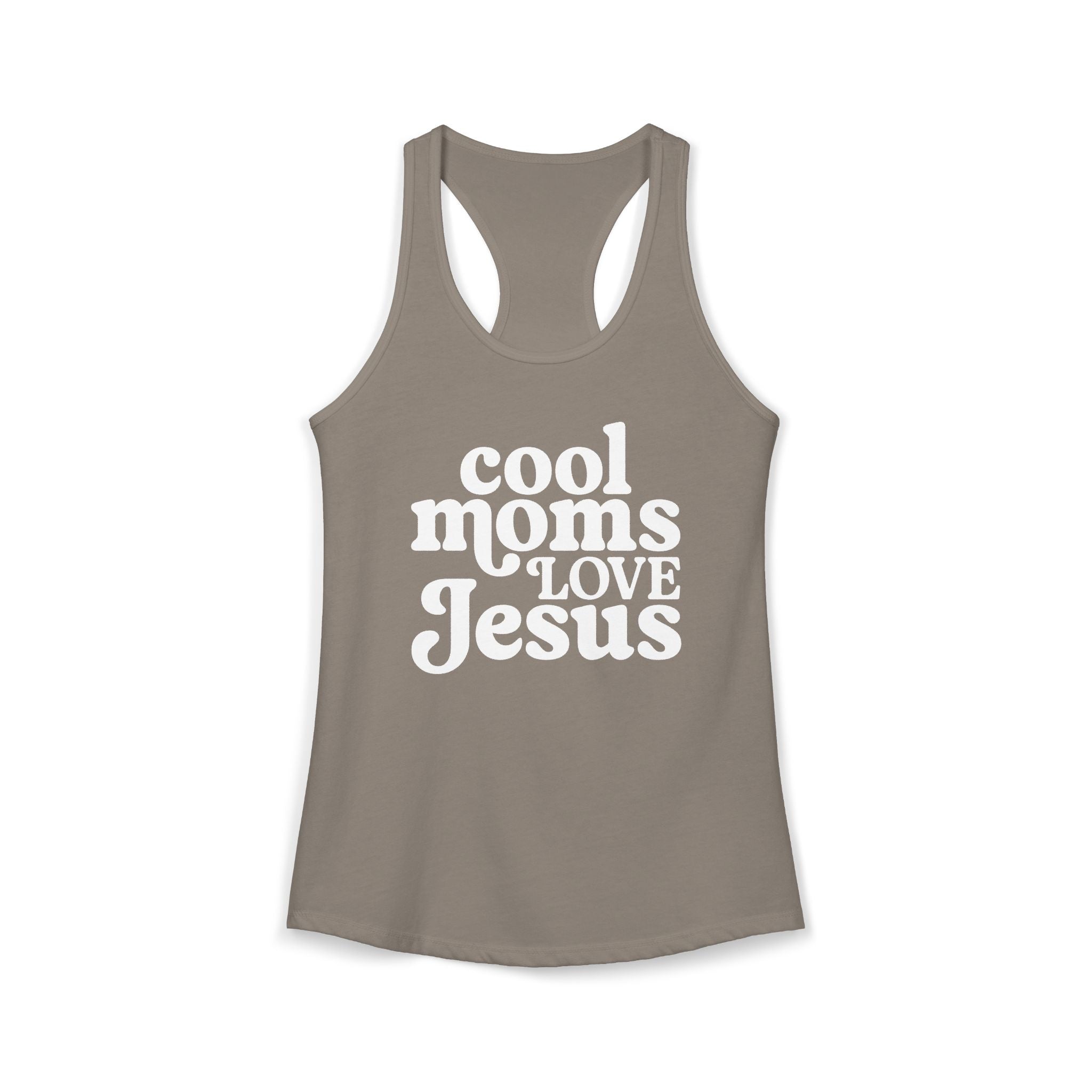 Cool Moms Love Jesus Racerback Tee