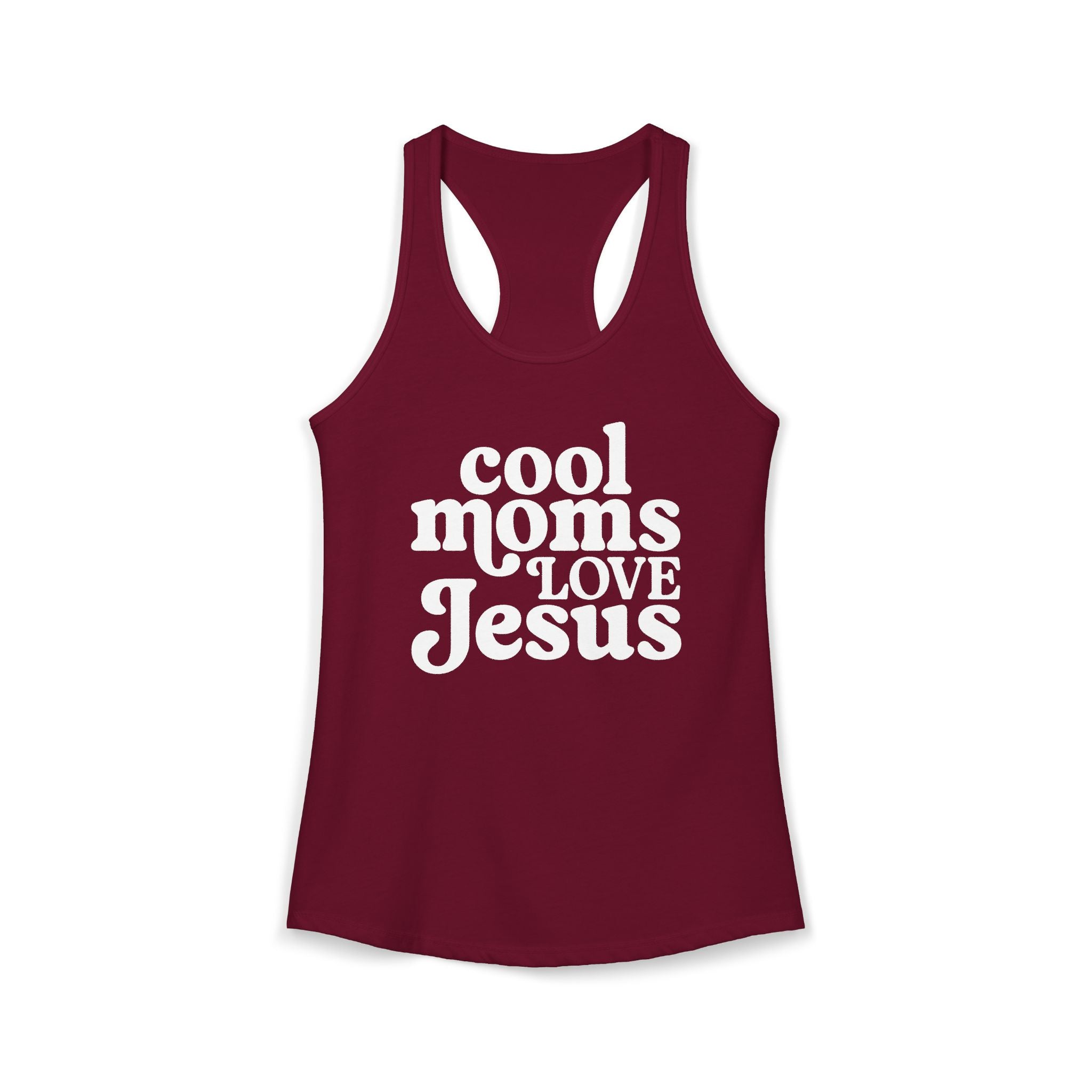 Cool Moms Love Jesus Racerback Tee