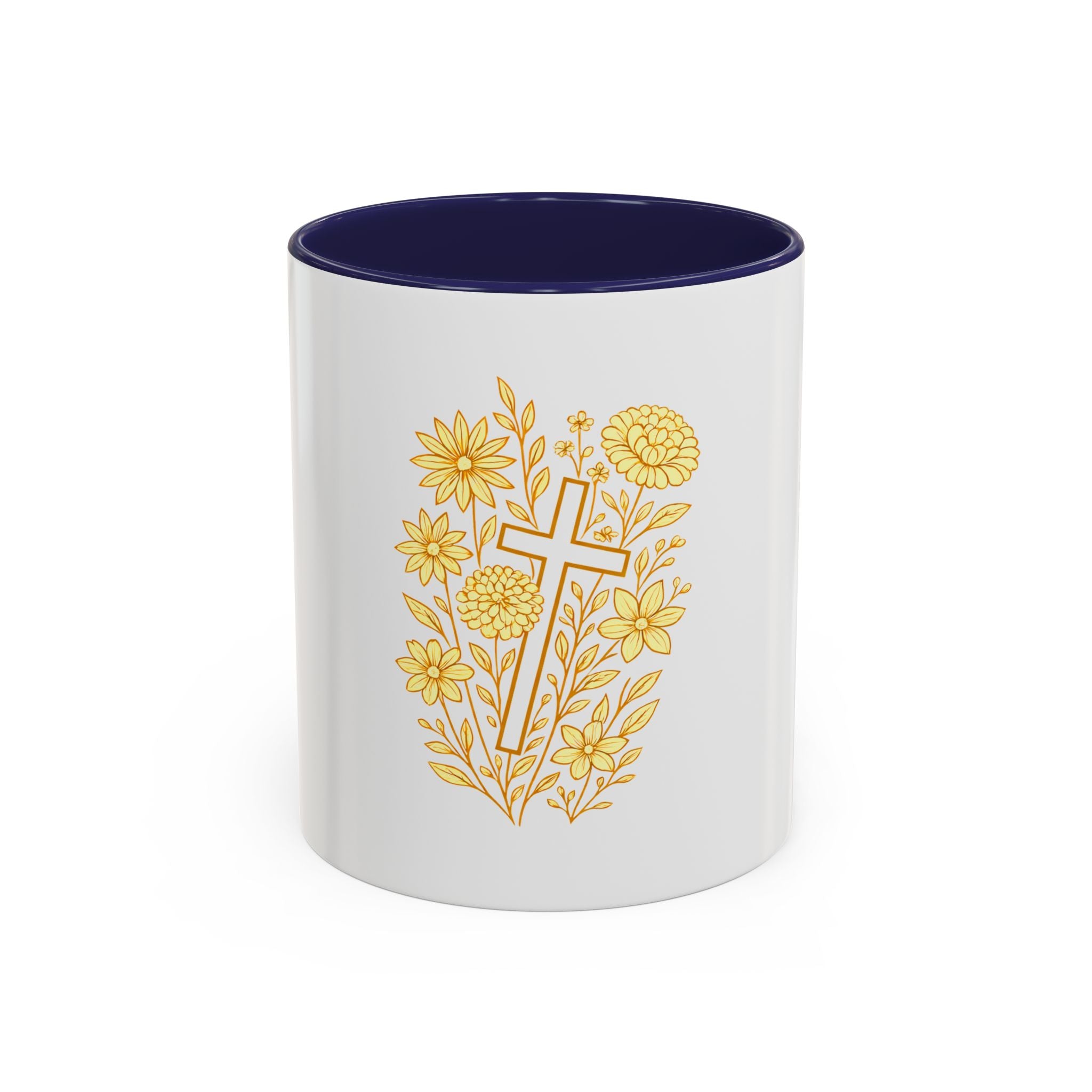 Floral Cross Christian Mug