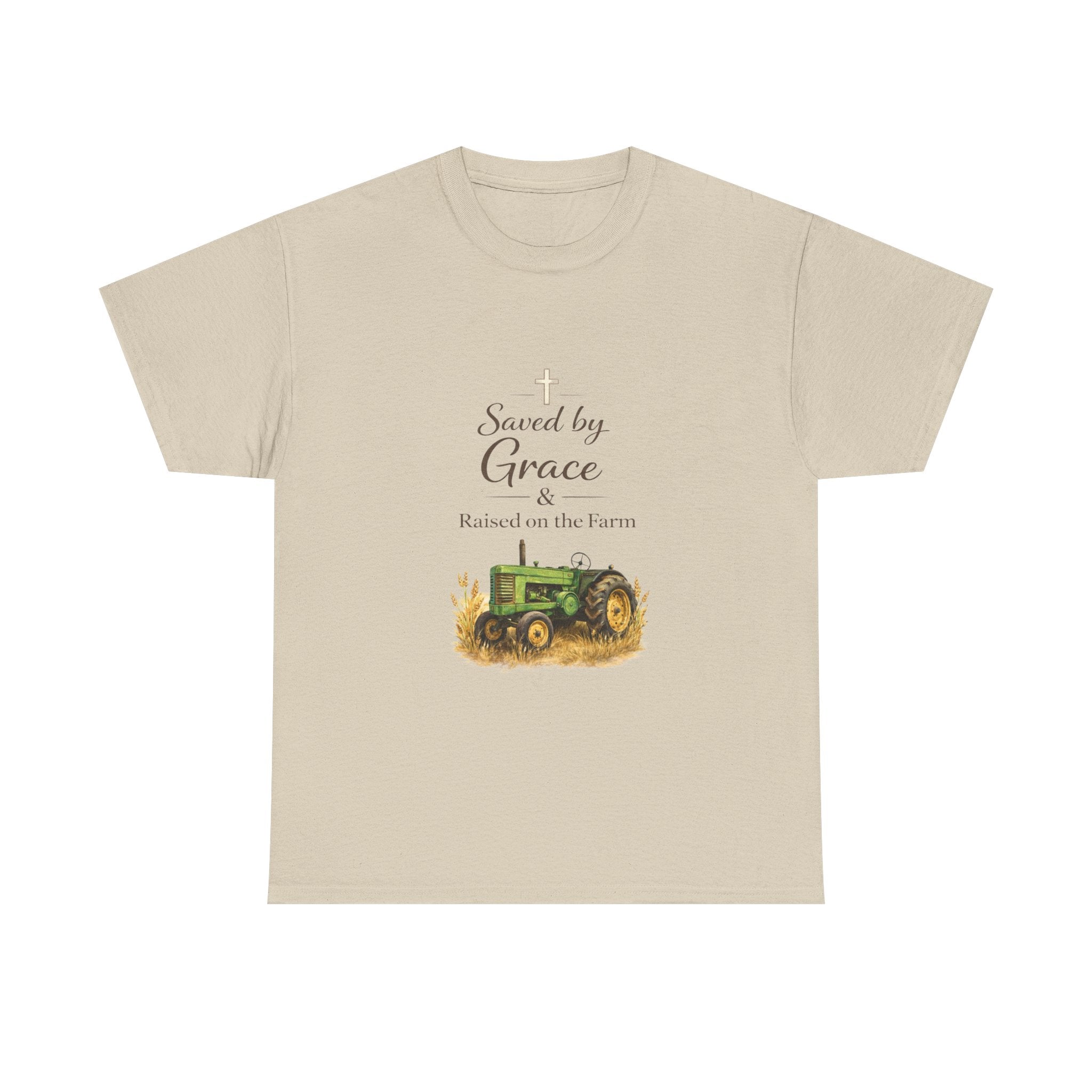 Saved by Grace Raised on the Farm Tee