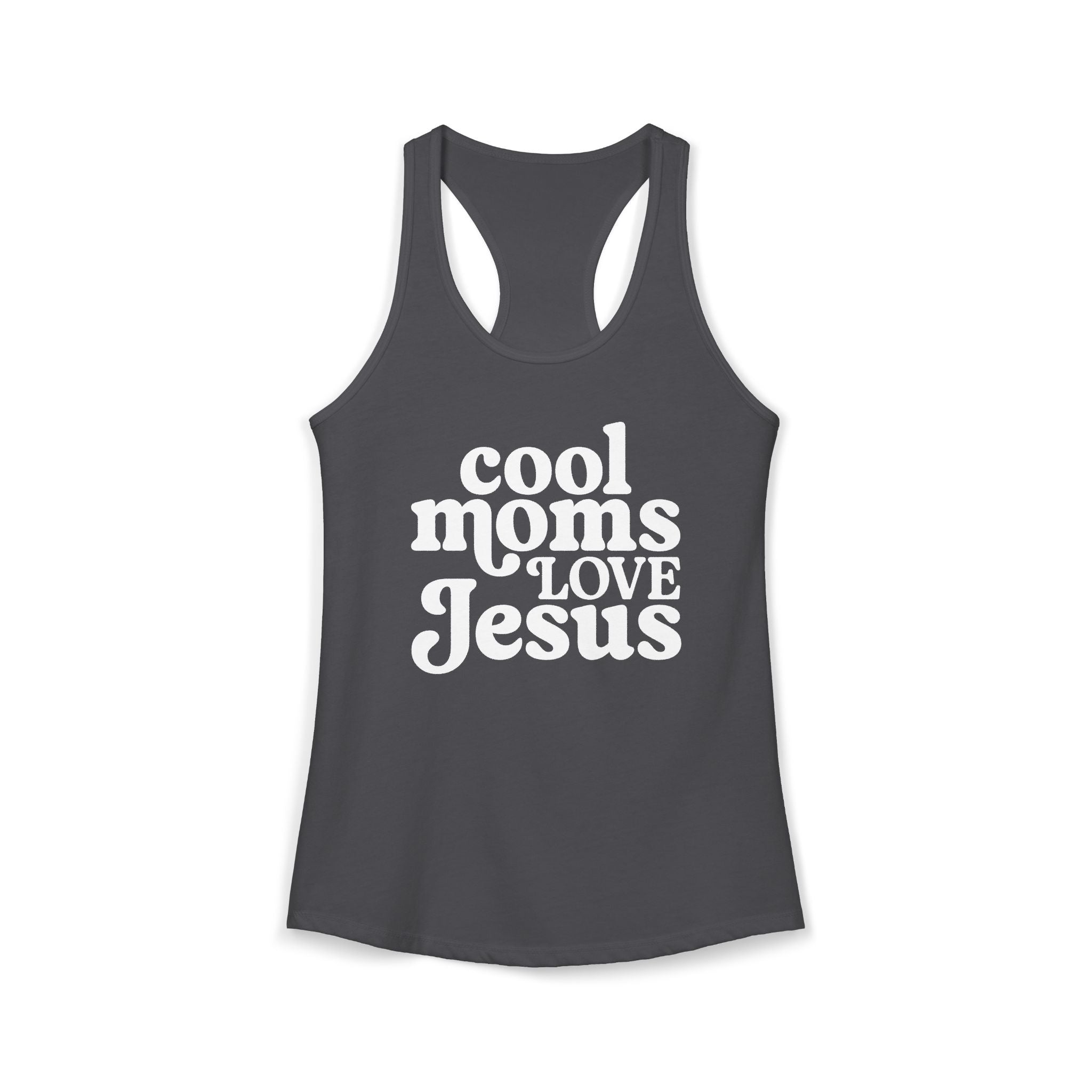 Cool Moms Love Jesus Racerback Tee