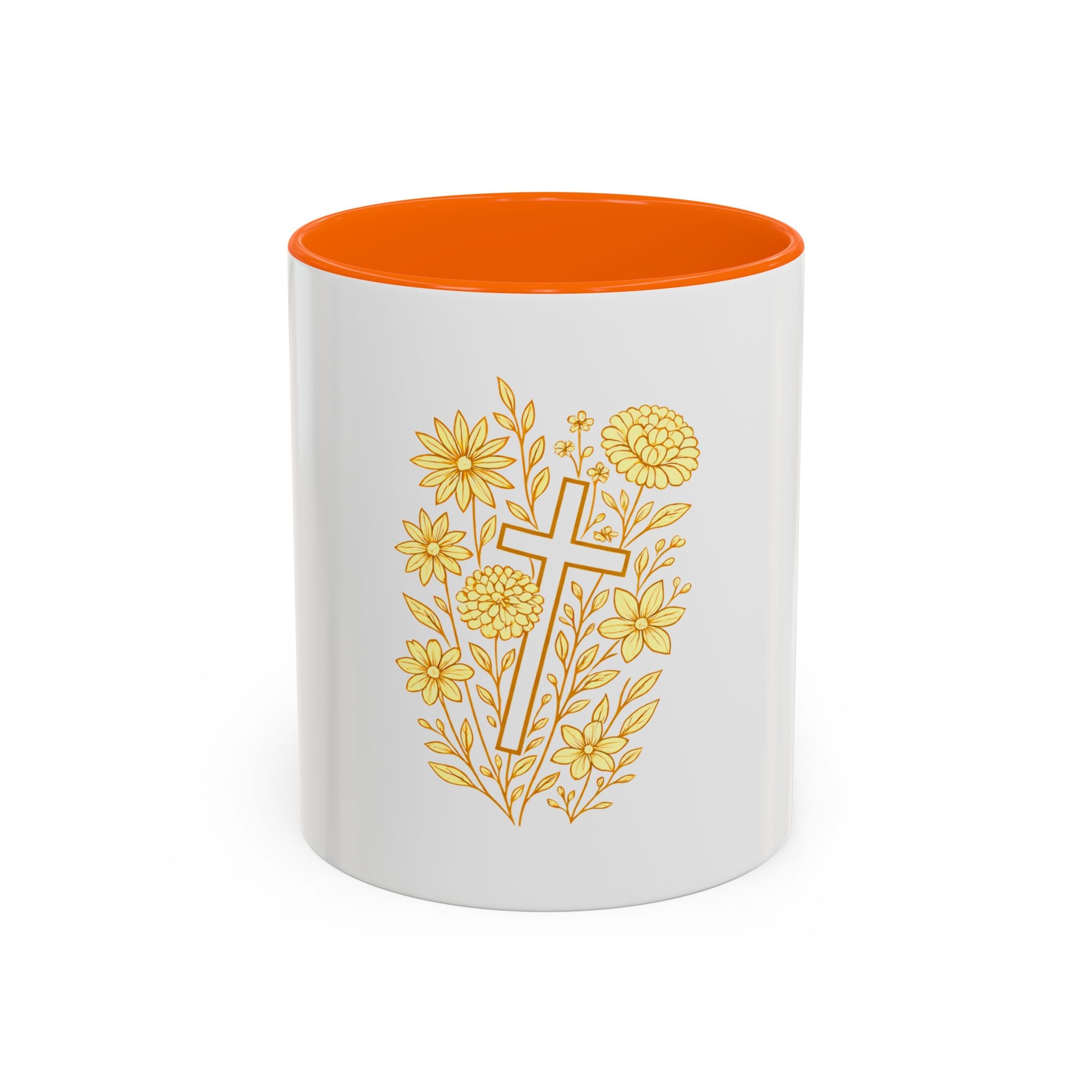 Floral Cross Christian Mug