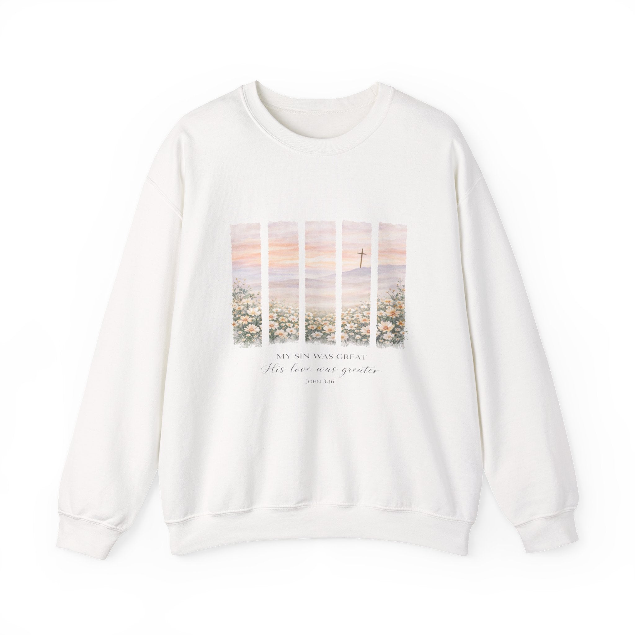 Christian Floral Crewneck Sweatshirt John 3:16