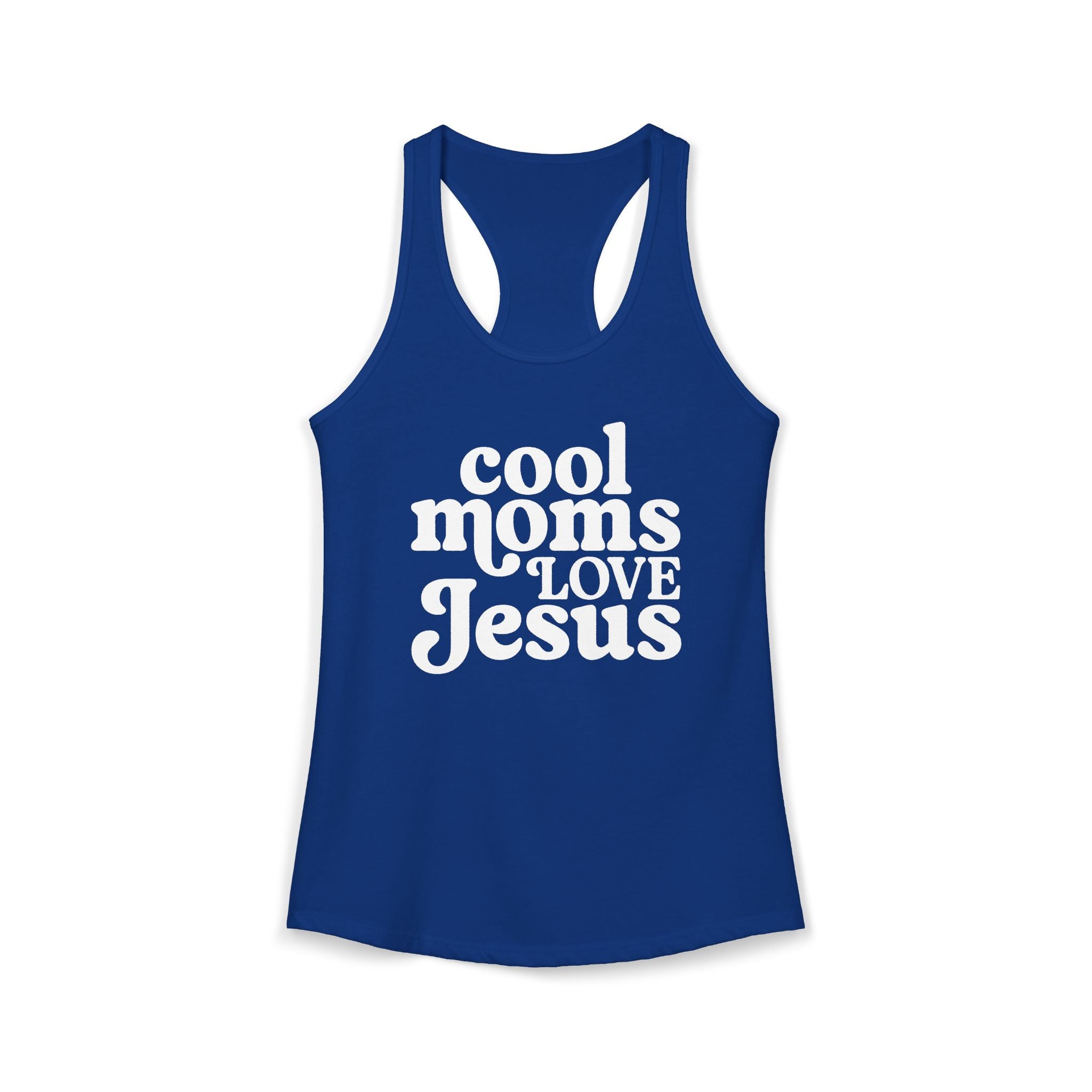 Cool Moms Love Jesus Racerback Tee