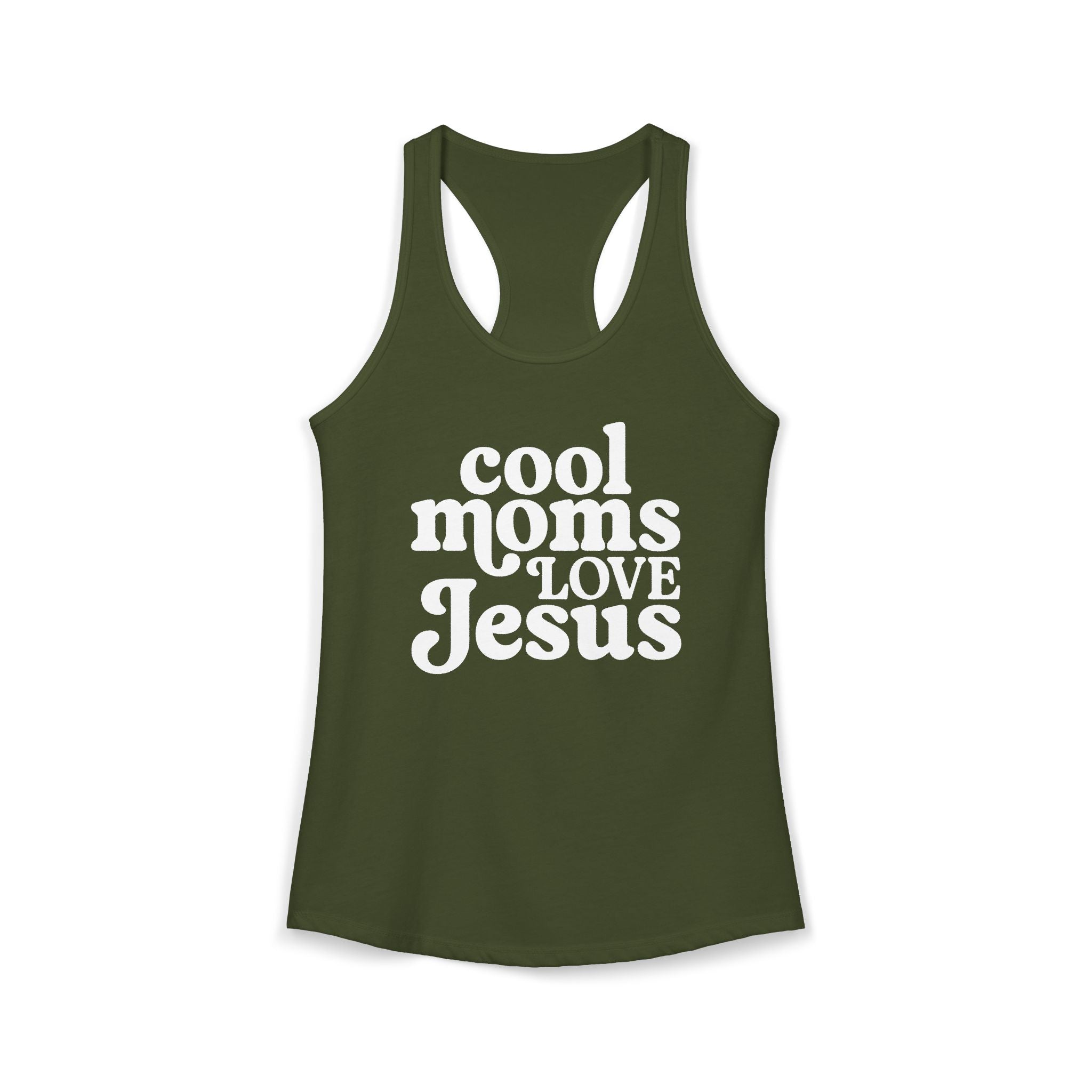 Cool Moms Love Jesus Racerback Tee
