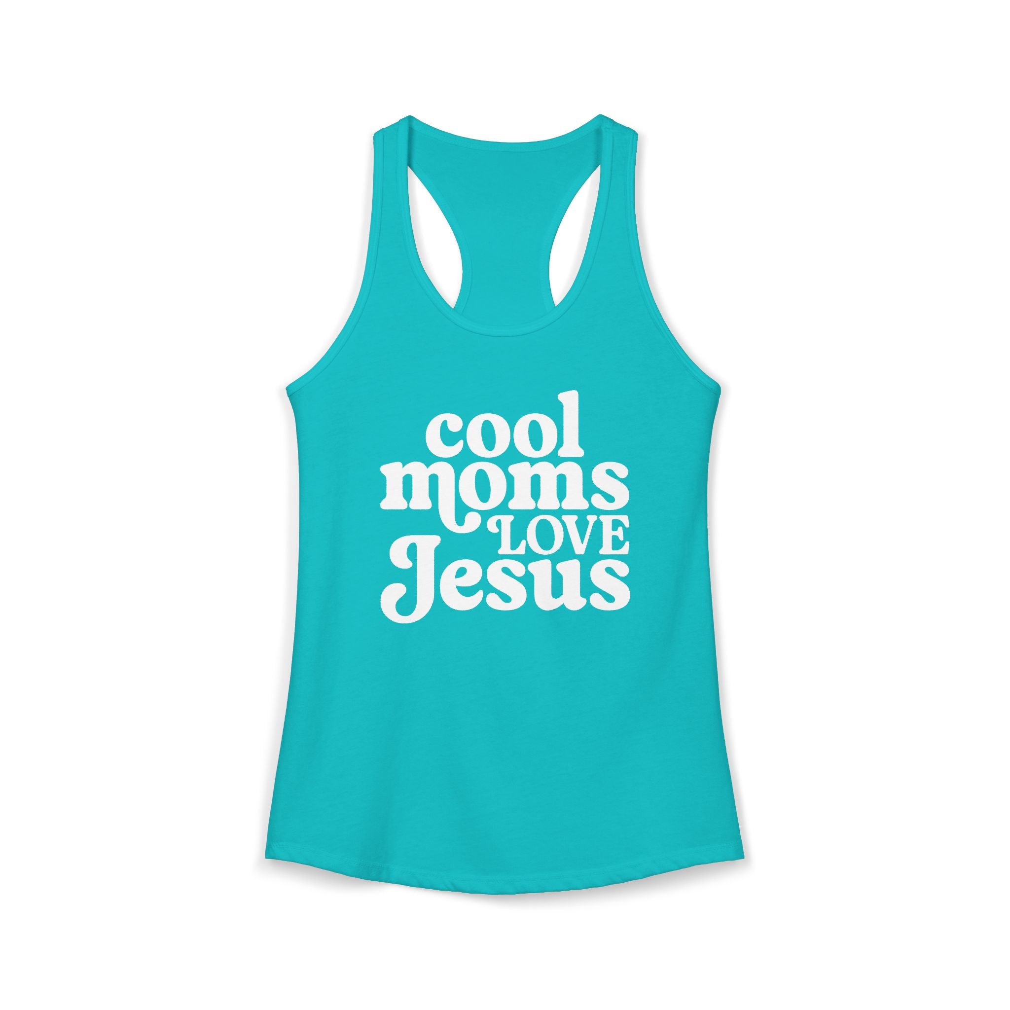 Cool Moms Love Jesus Racerback Tee