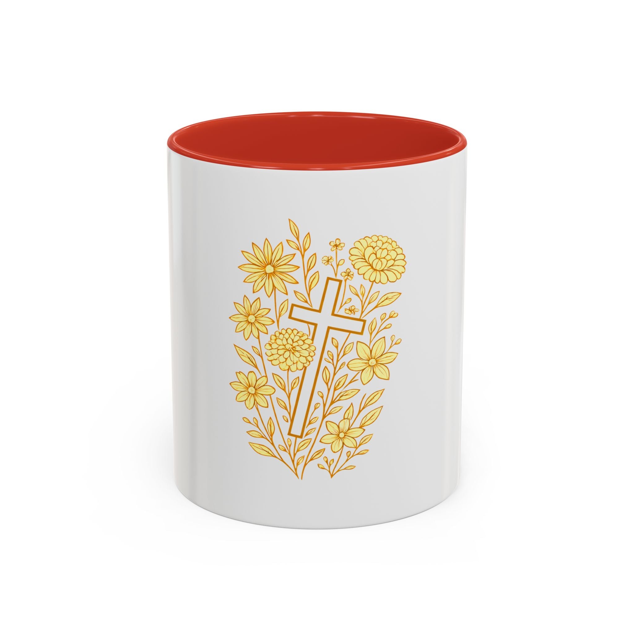 Floral Cross Christian Mug