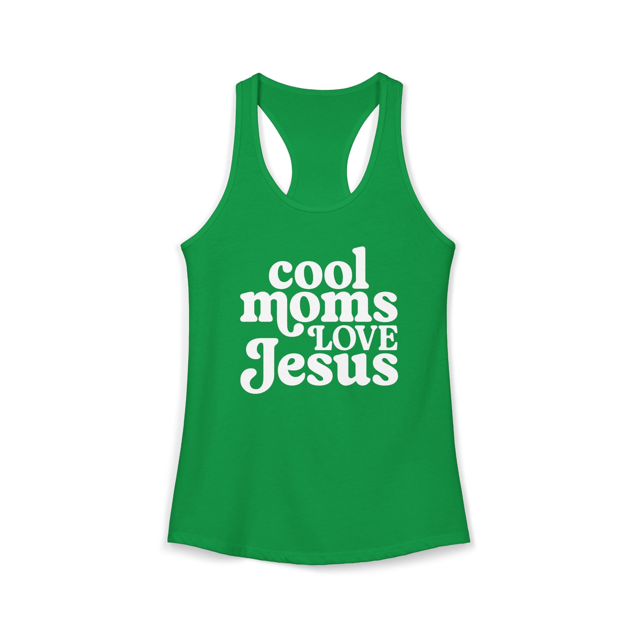 Cool Moms Love Jesus Racerback Tee