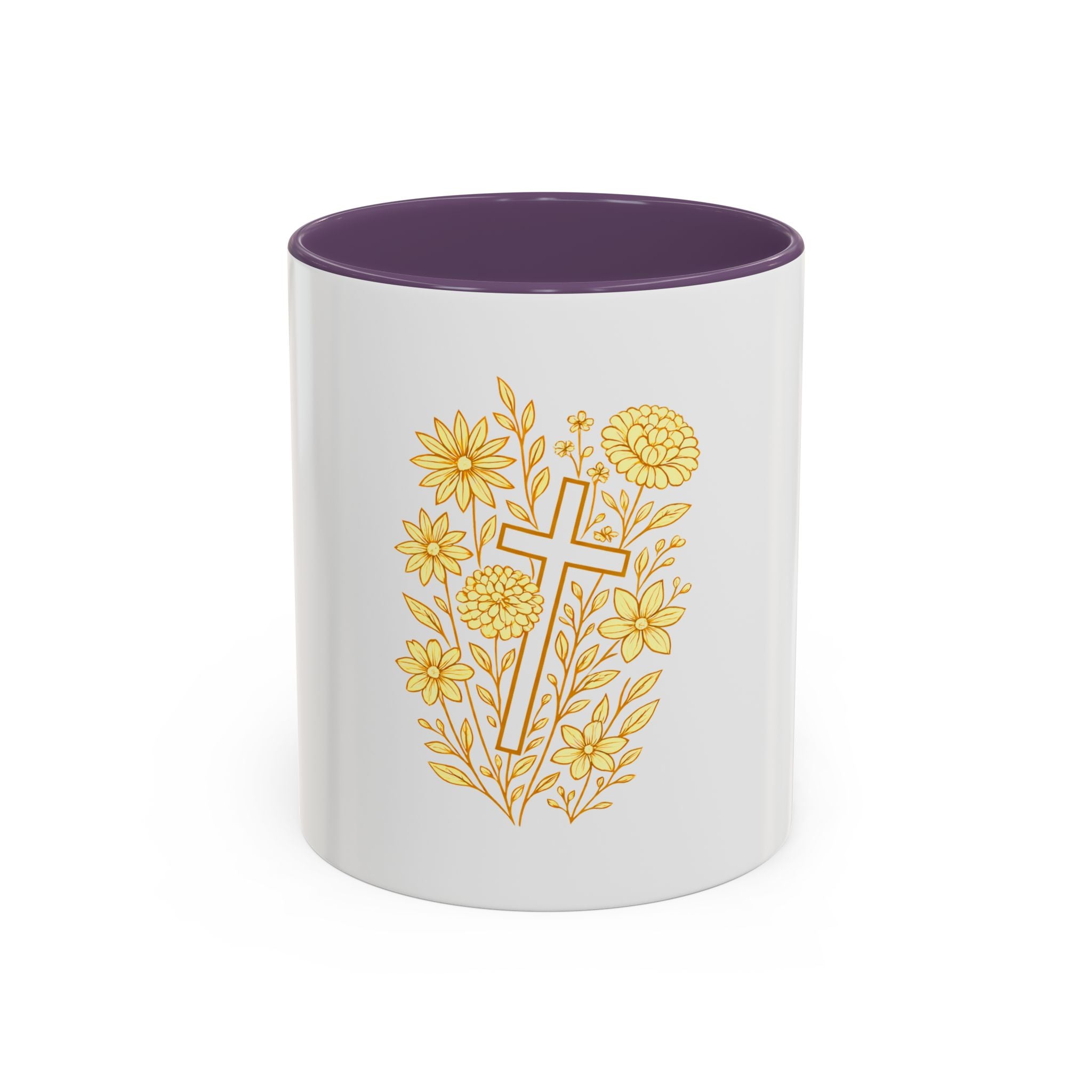 Floral Cross Christian Mug